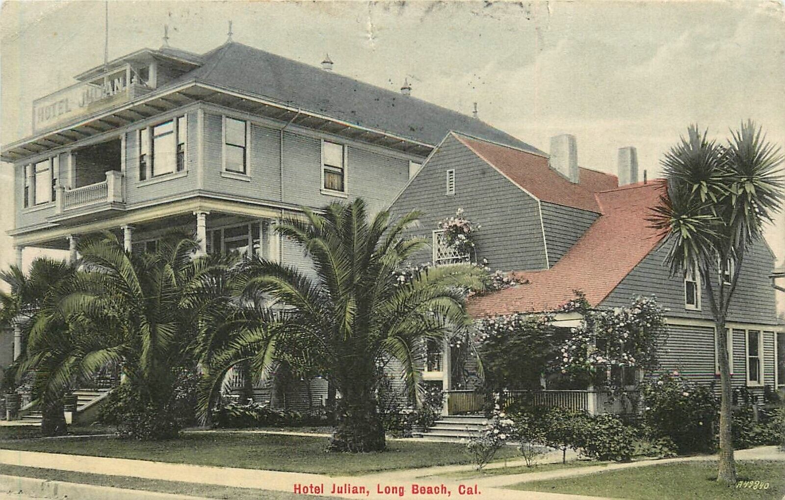 Postcard 1908 California Long Beach Hotel Julian occupation Rieder CA 24-621