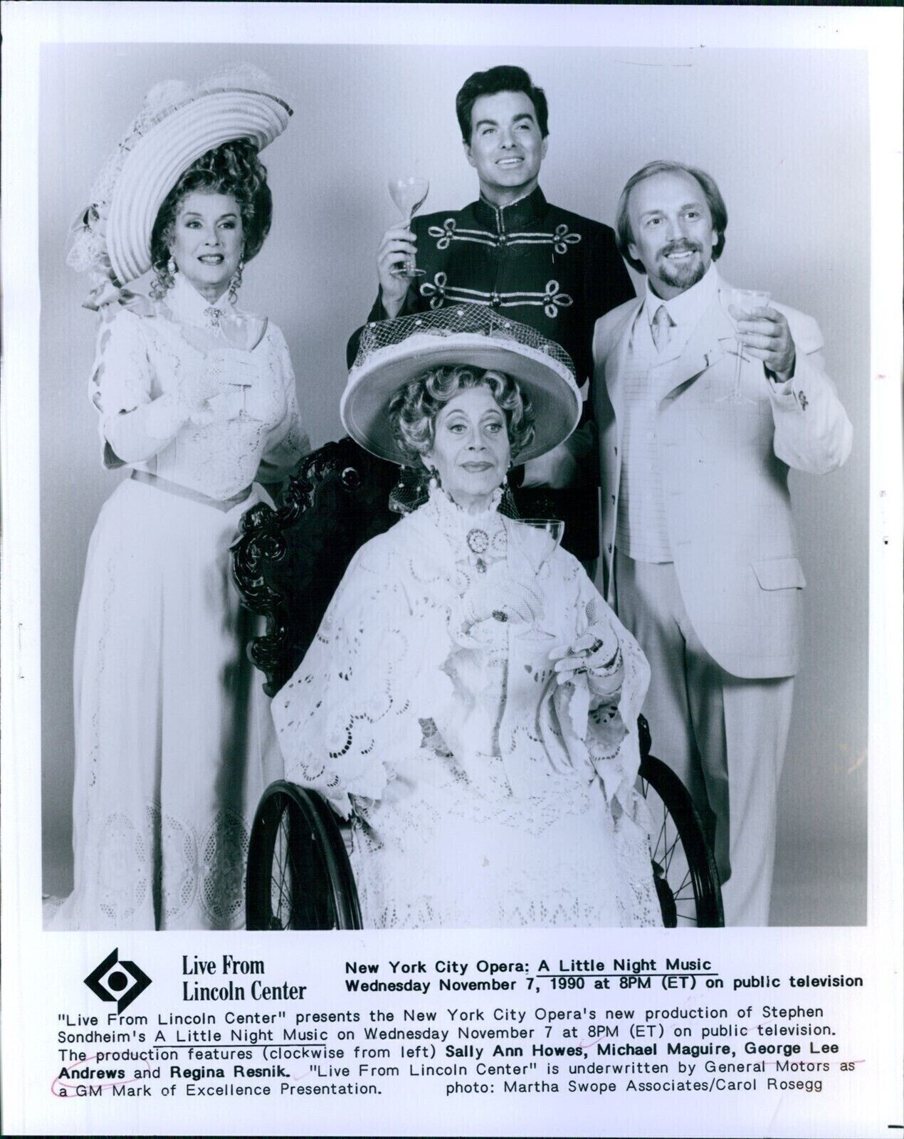 1990 Actor Sally Ann Howes Michael Maguire George Lee Andrews Lincoln 8X10 Photo