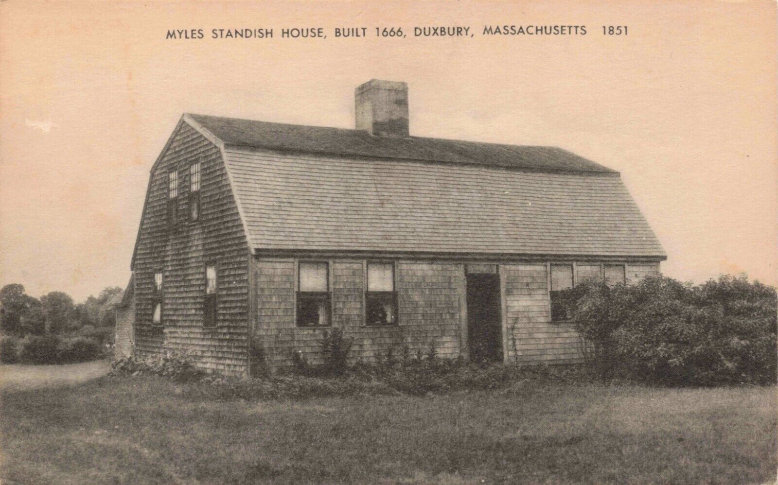 Myles Standish House  Duxbury, Mass. Vintage PC