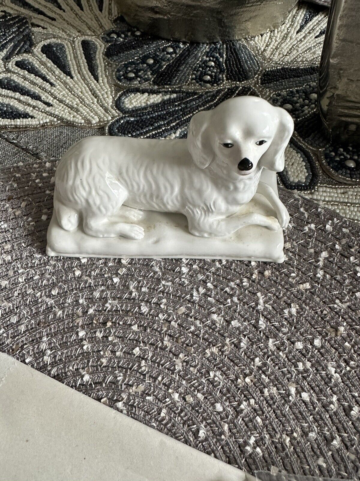 italian porcelain dog figurines vintage