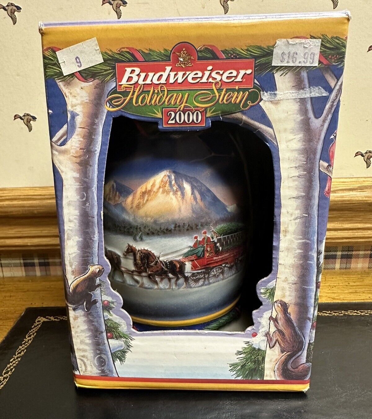 BUDWEISER 2000 Holiday in the Mountains Beer Stein Mug Collectible Anheuser