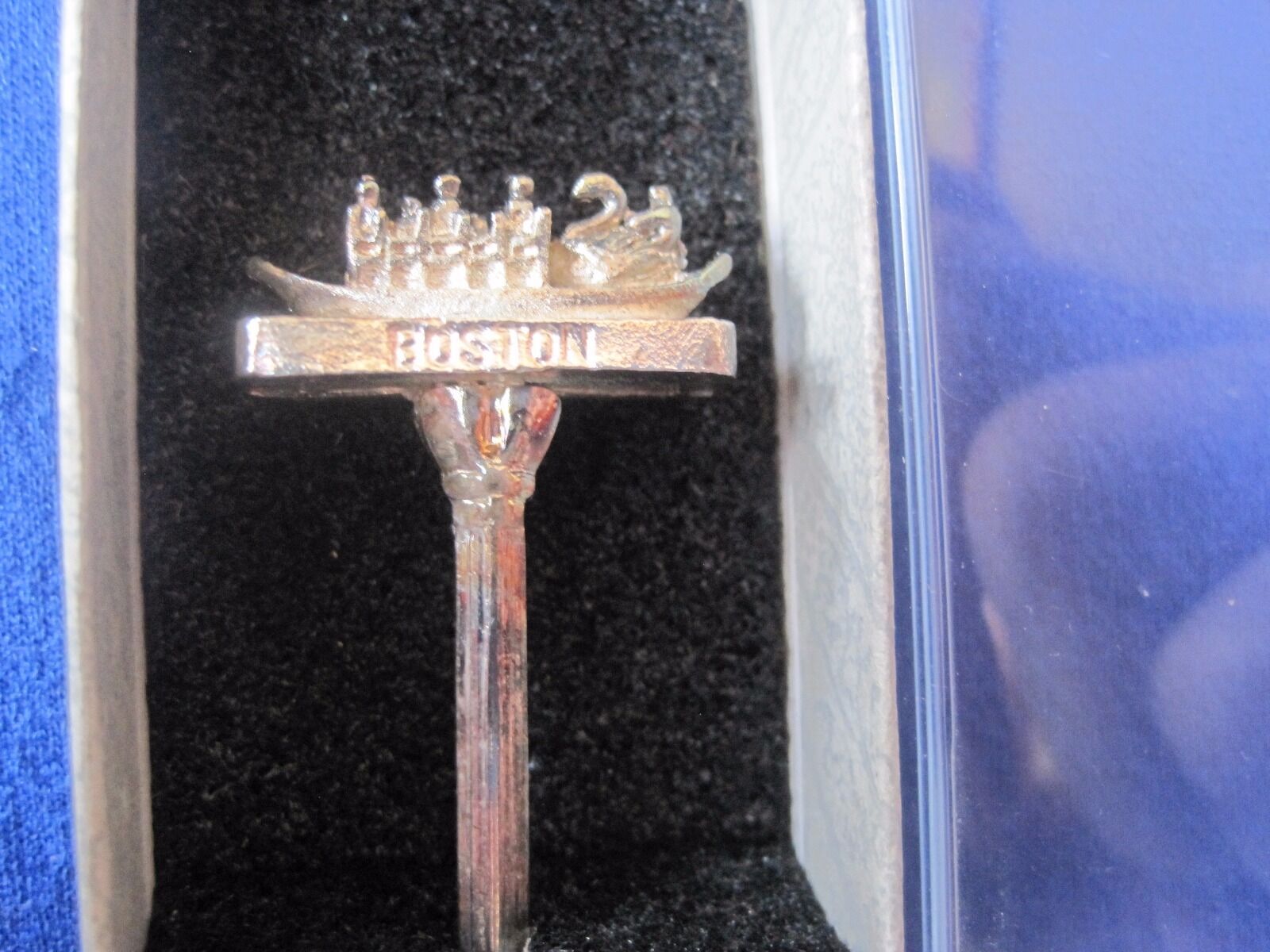 Vintage English Silver Plated Collector Spoon Boston Swan Boat