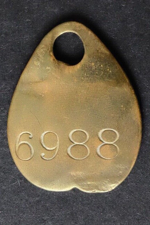 GWR GREAT WESTERN RAILWAY PAY CHEQUE CHECK TOKEN HEART SHAPE 6988 or maybe 8869