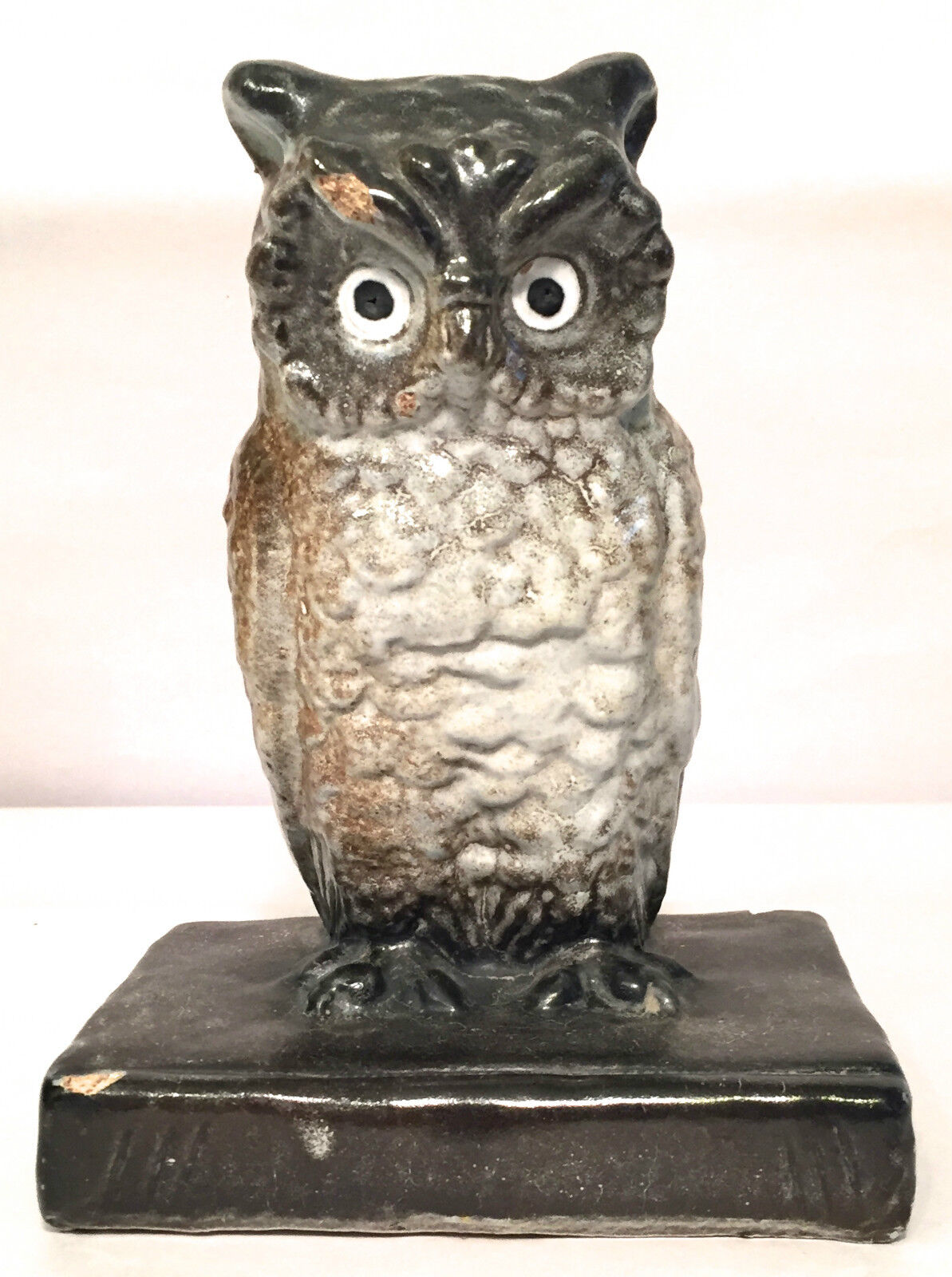 Rare Stamped Northwestern Terra Cotta Co Denver Owl Bookend c. 1911-1930 Antique