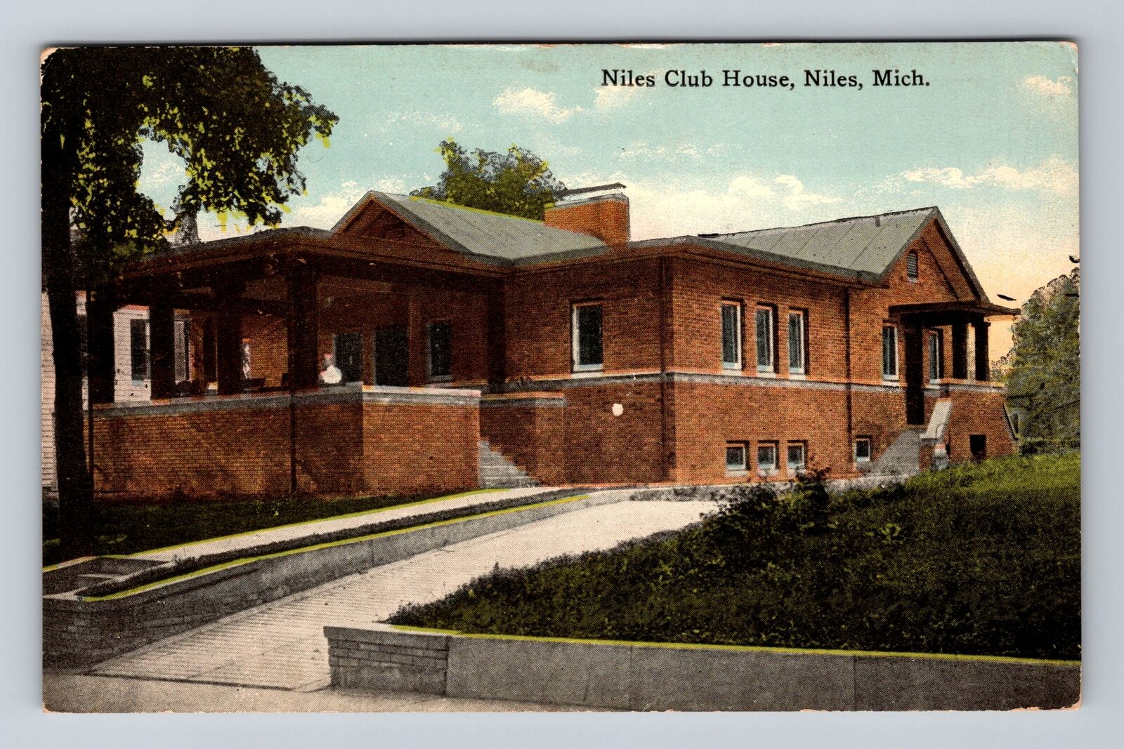 Niles MI-Michigan, Niles Club House, Antique, Souvenir Vintage Postcard