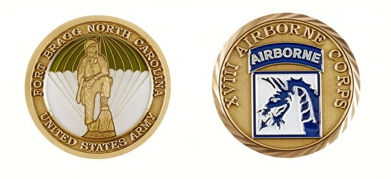 ARMY FORT BRAGG XVIII AIRBORNE CORPS CHALLENGE COIN