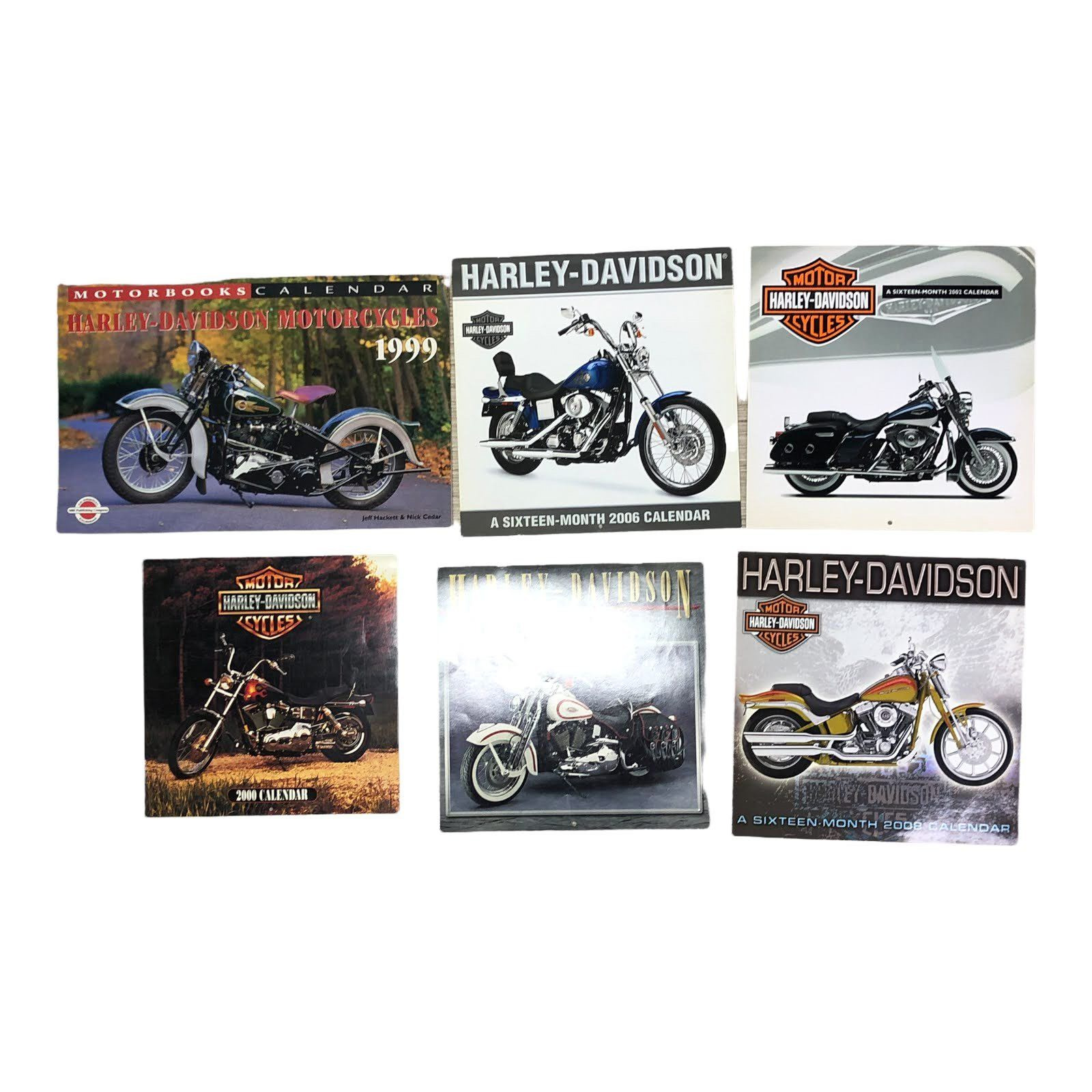 Lot 5 Vintage Harley Davidson Calendars 1998 1999 2000 2002 2006 2008 Motorcycle