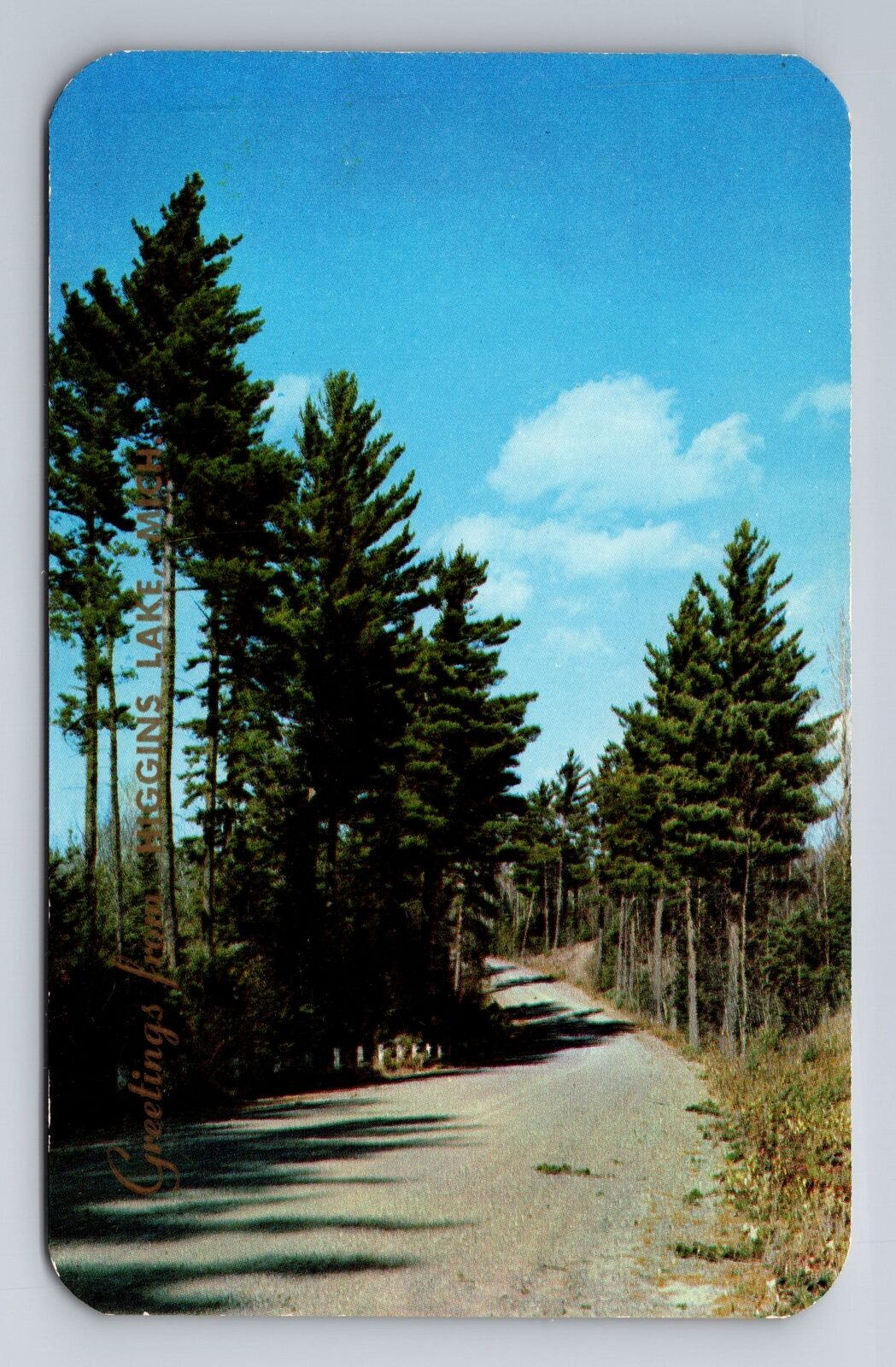 Higgins Lake MI-Michigan, Scenic Road Greetings, Antique, Vintage Postcard