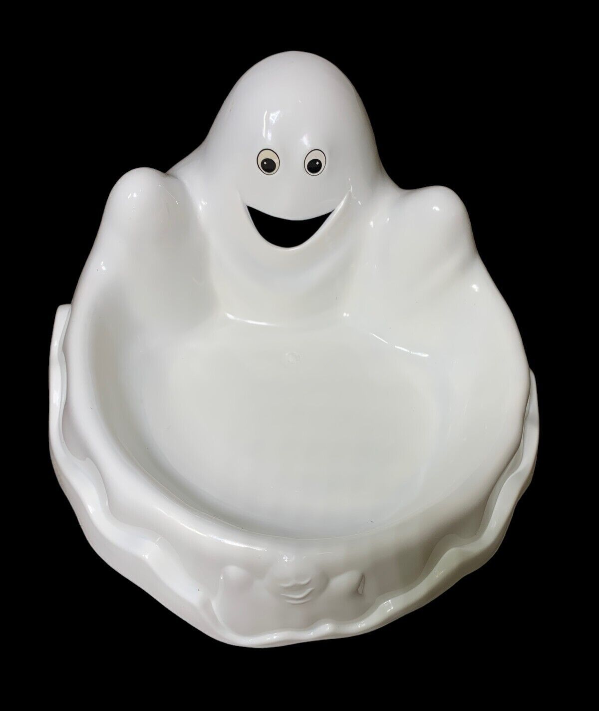 Vintage Halloween Ghost Candy Dish Tray Spooky Decoration Decor Mold Plastic NOS