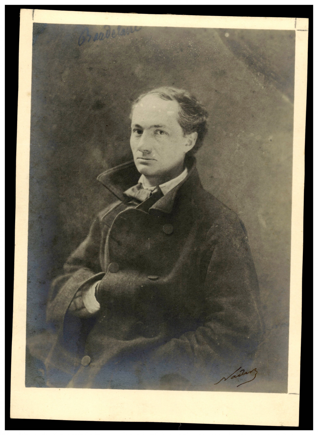 Charles Baudelaire, Vintage Paul Nadar Print, Vintage Silver Print