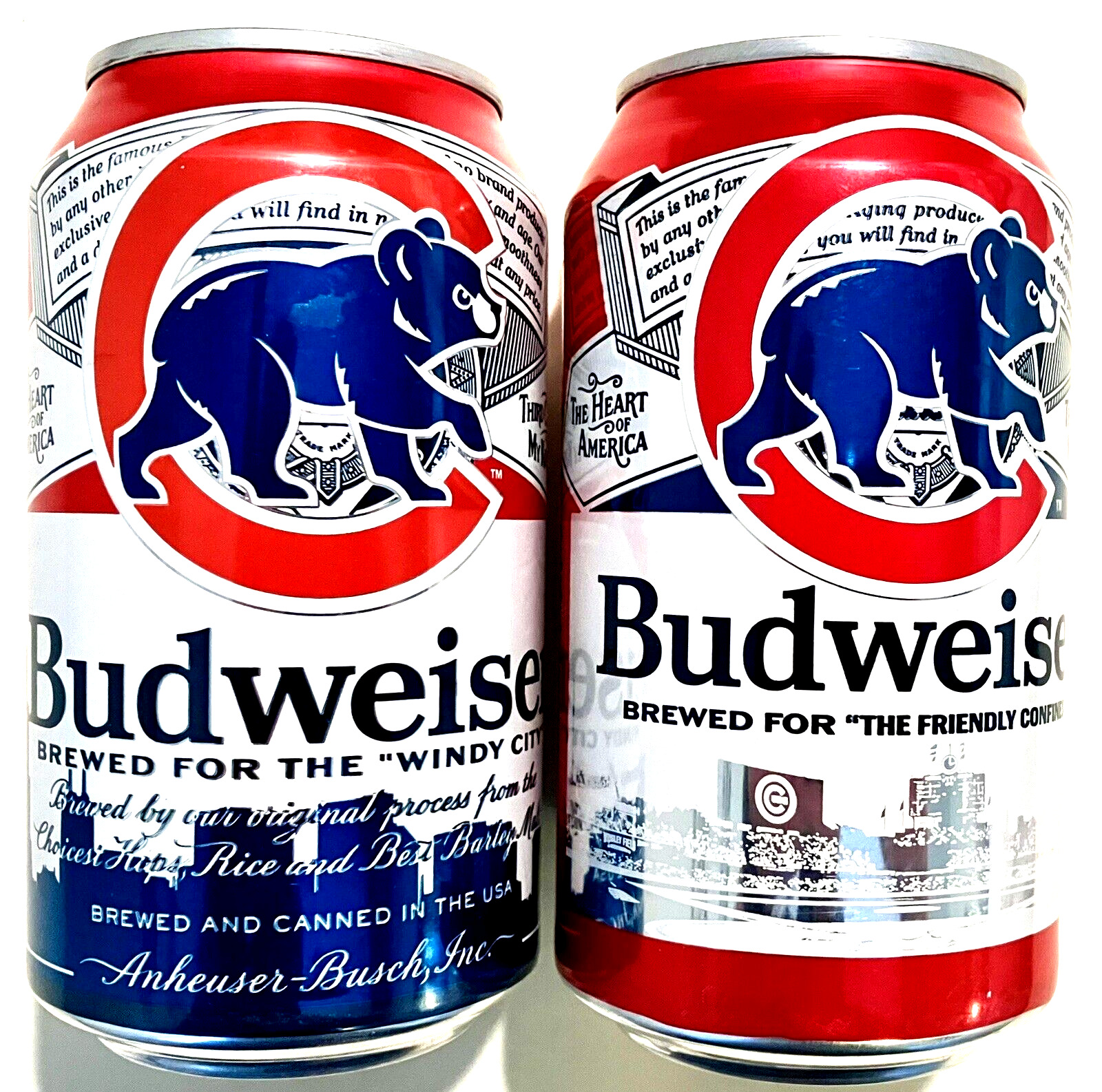 Budweiser Chicago Cubs Lmtd Ed 2023 or 2024 empty Beer can Anheuser Busch Bot Op