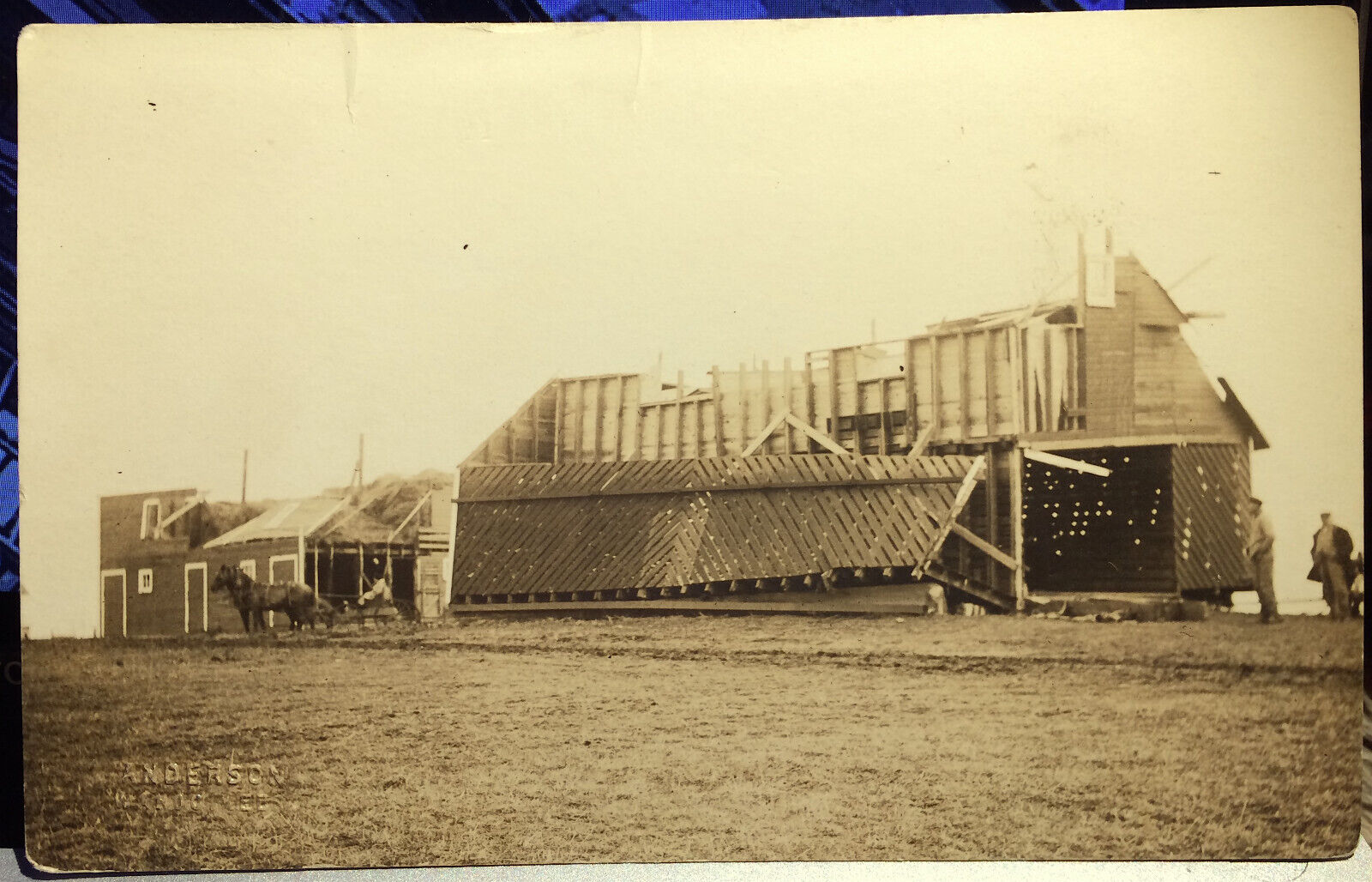 WAHOO, NEBRASKA, Photo Post Card, 1905-15 Saunders County, FARM SCENE, HORSE