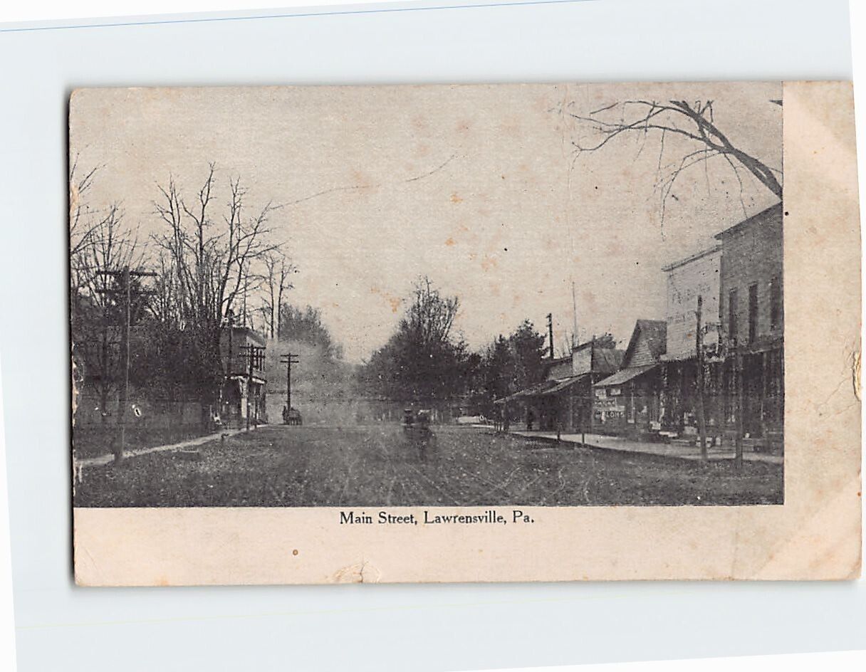 Postcard Main Street Lawrensville Pennsylvania USA North America