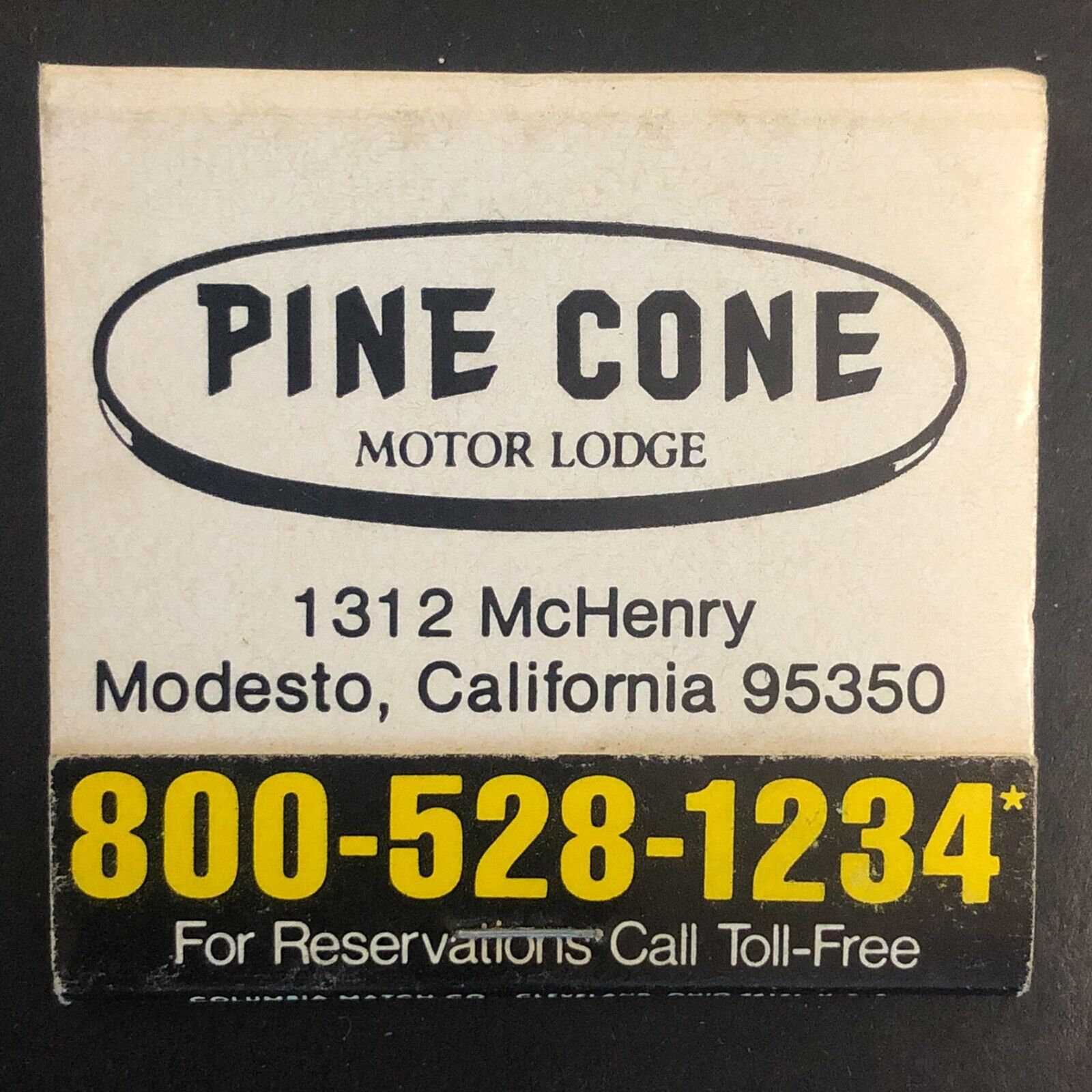 Modesto, CA Pine Cone Restaurant Best Western Full Matchbook c1975-85