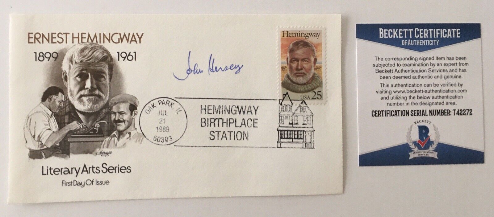 John Hersey Signed Autographed First Day Cover BAS Beckett Certified Hiroshima