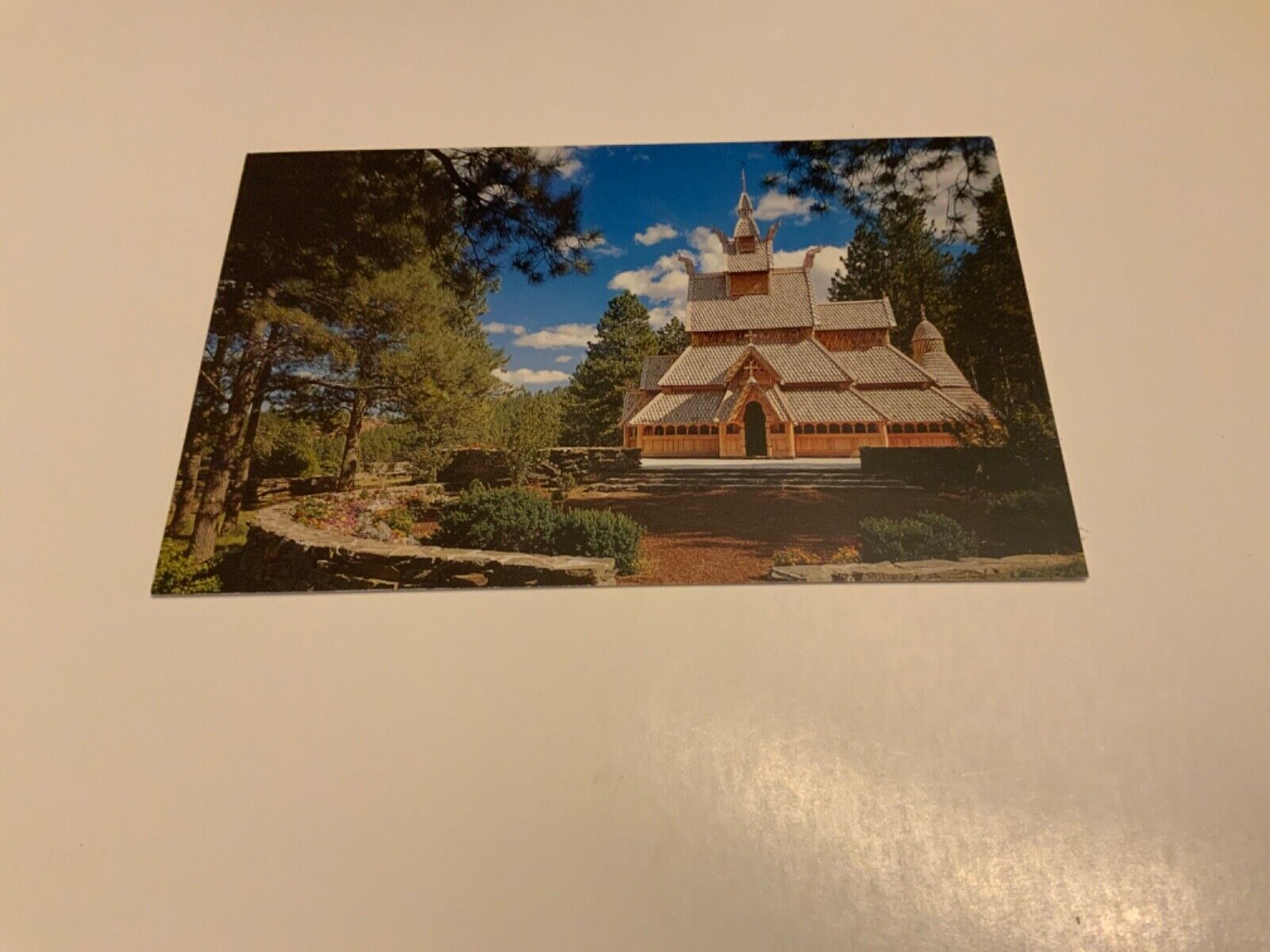 Rapid City, S.D. ~ Chapel in the Hills - Norwegian Carvings- c.1991  Postcard