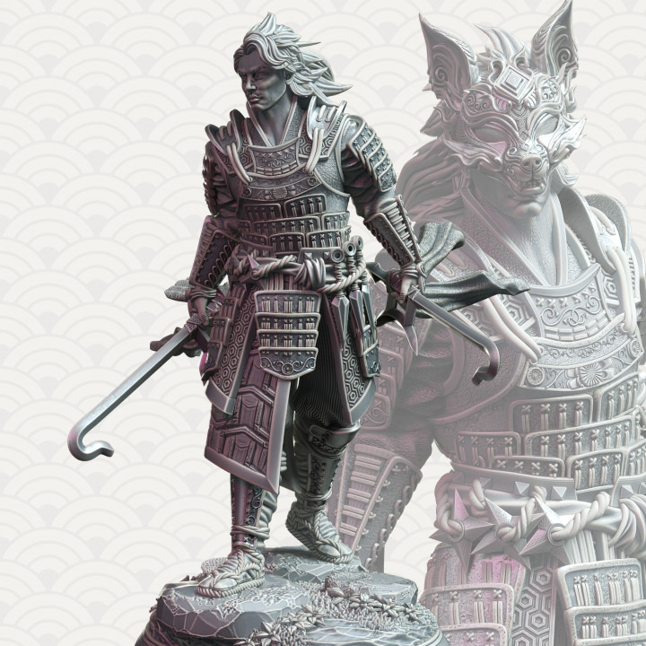 Samurai of the Fox - Kenshi Kitsune | DM Stash | DnD | Fantasy Miniature