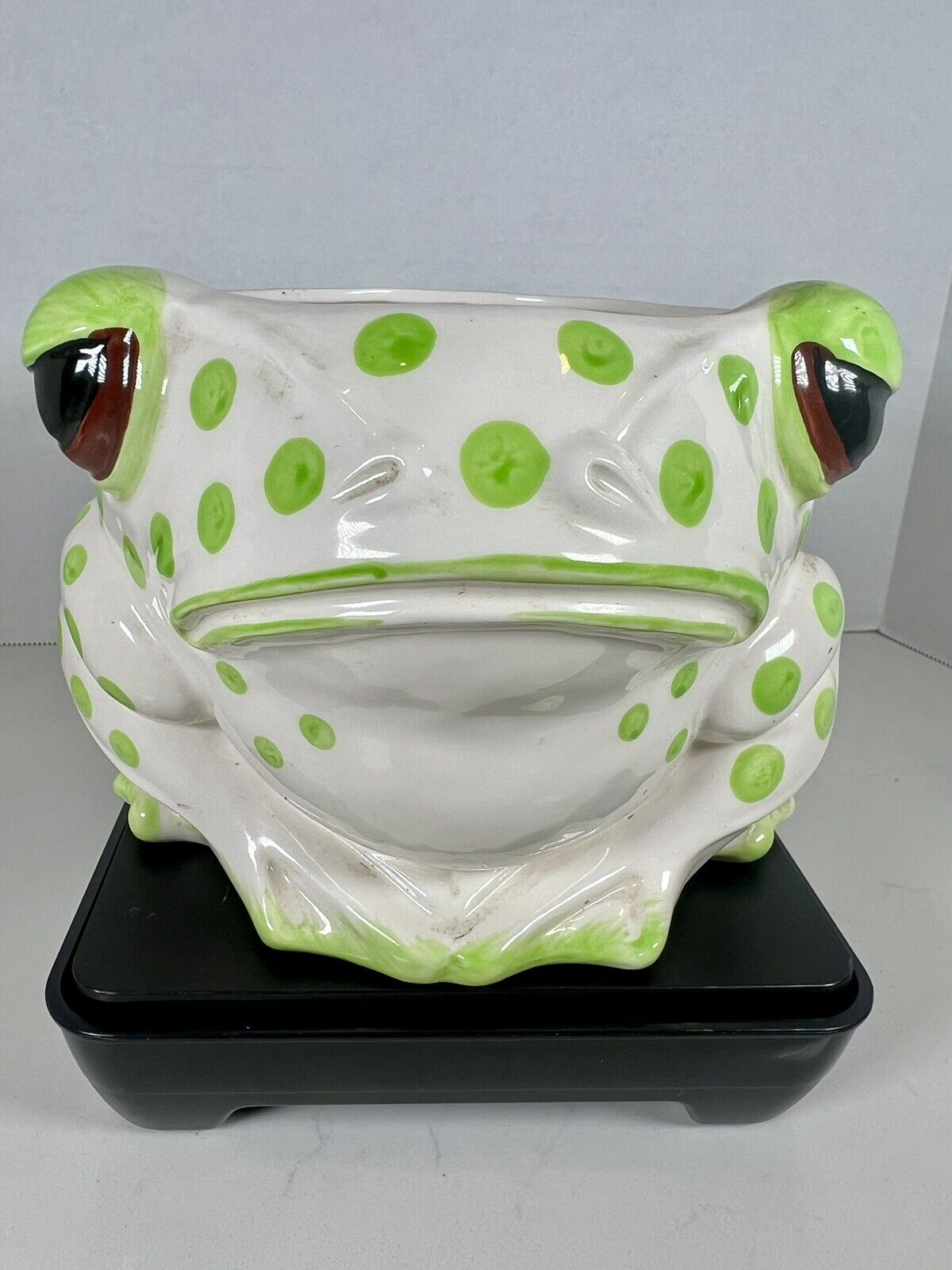 1970\'s Fitz and Floyd Spotted Ceramic Frog Planter Extremely Rare