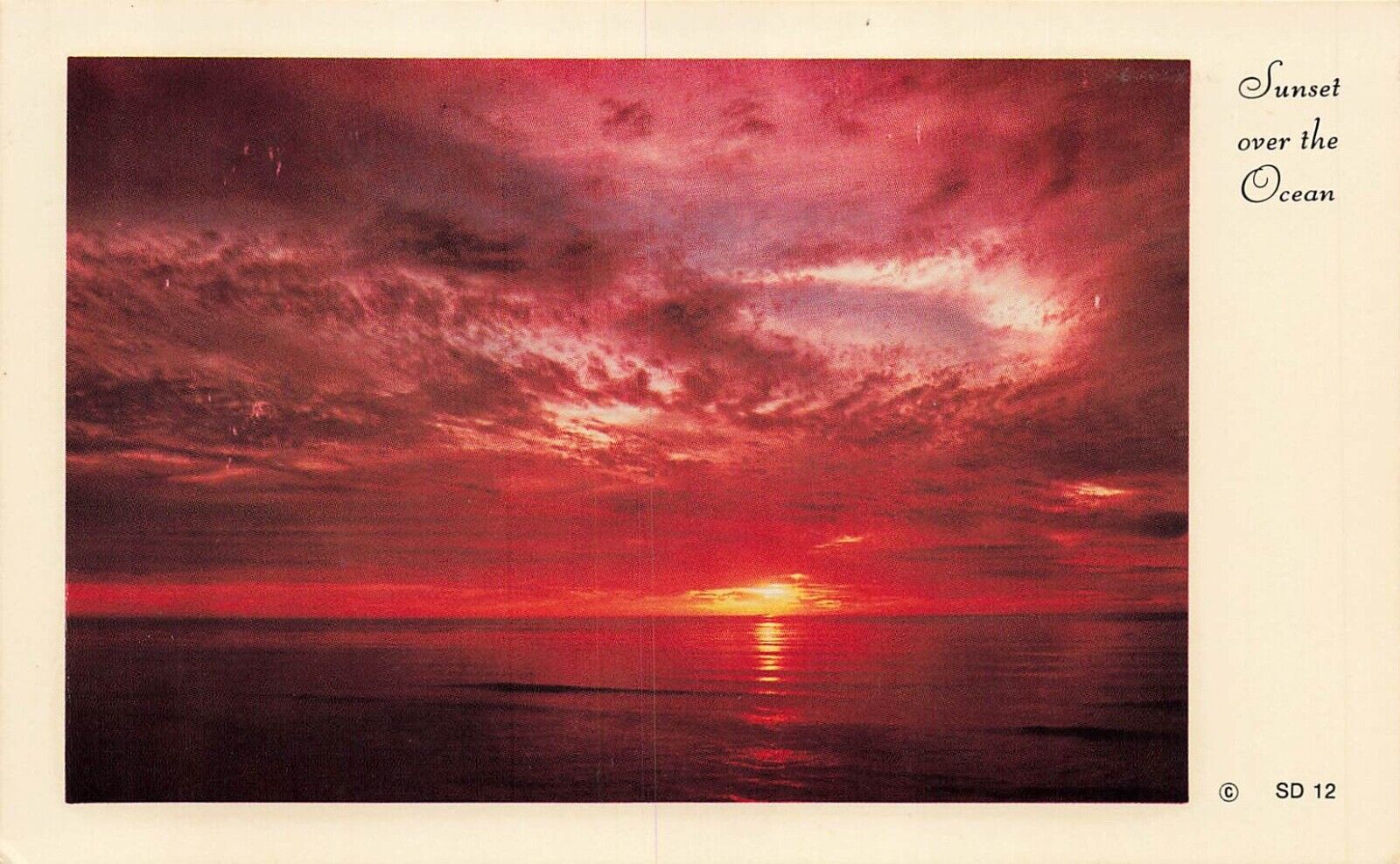 Postcard Sunset Over the Ocean