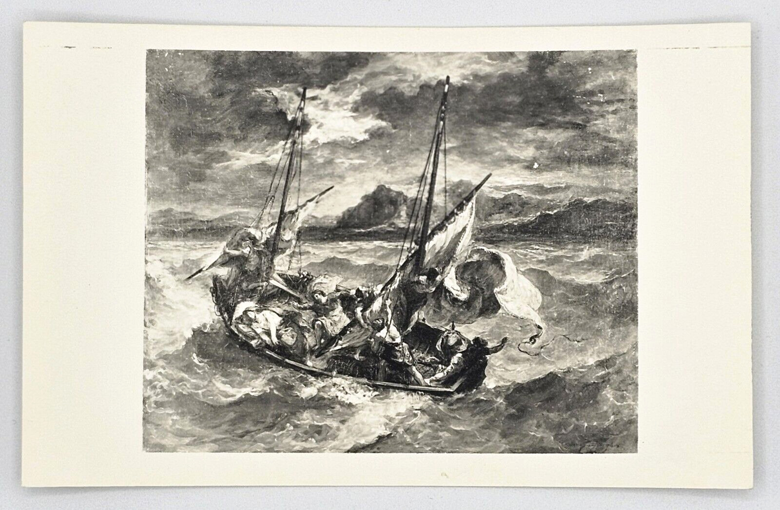 Art RPPC Postcard~ Christ On The Sea Of Galilee~ By Eugene Delacroix