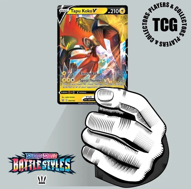 Pokémon TCG Tapu Koko V 050/163 SWSH5 Battle Styles Half Art Rare