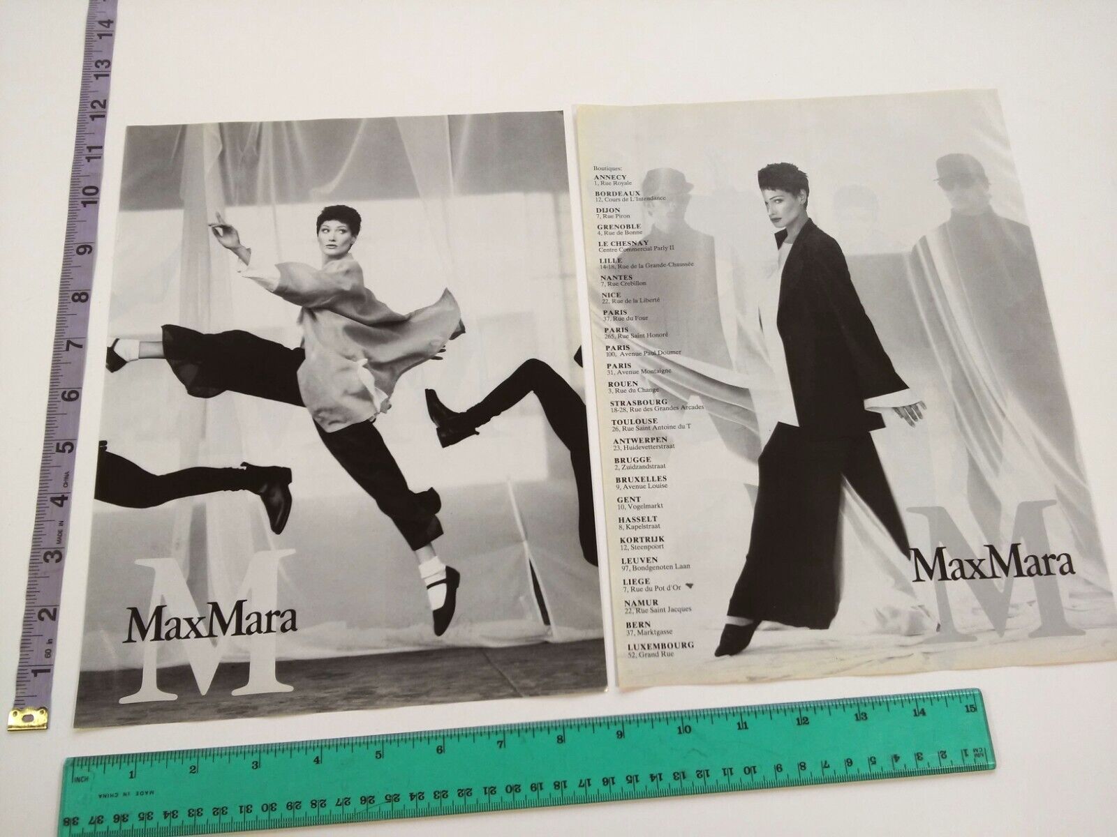 1994 Sexy Long Legs ankles feet shoes photo Max Mara Print Ad FRANCE 90's