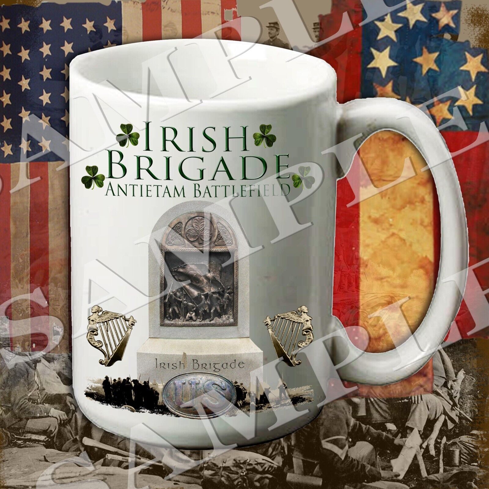 Irish Brigade Antietam Monument 15-ounce American Civil War themed coffee mug