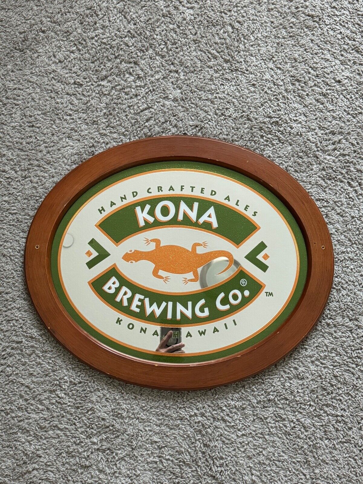 RARE Vintage KONA BREWING CO Brewery Mirrored BEER Sign 23\'\'x19\