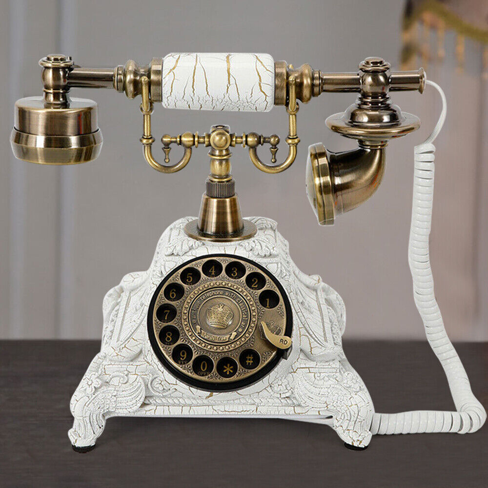 Rotary Vintage Antique Telephone Corded Old Retro Dial Phone Home Desk Landline