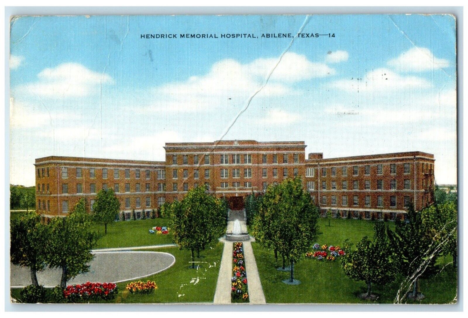 1940 Exterior View Hendrick Memorial Hospital Building Abilene Texas TX Postcard