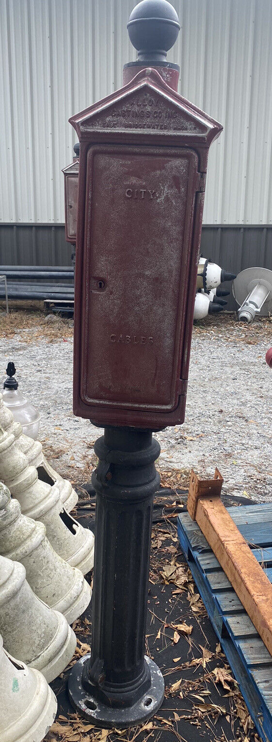 1900s Gamewell Fire Box Pedestal  Alarm Box Old   Antique Vtg, Can Ship