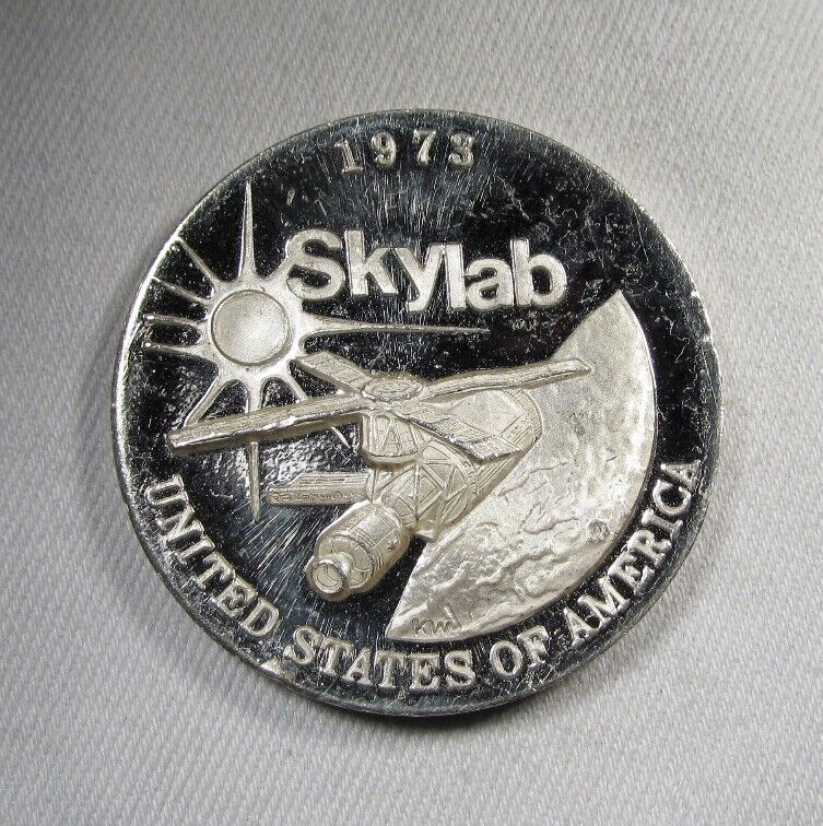 RARE 1987 USA NASA Space Themed Skylab 1oz .999 Silver Proof Coin AK374