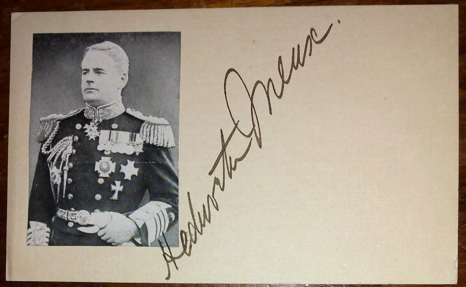 Admiral of The Fleet Sir Hedworth Meux (1856-1929) Autograph ~ Signed Photo Card