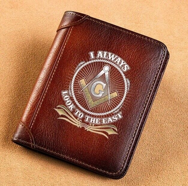 Masonic  - Custom  Genuine Leather Wallet  