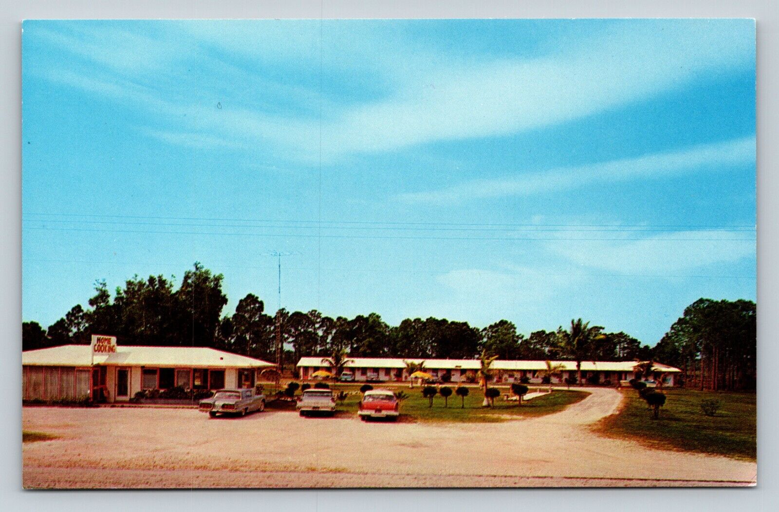 Sunset Plaza Motel FORT MEYERS Florida FL Classic Cars VINTAGE Postcard
