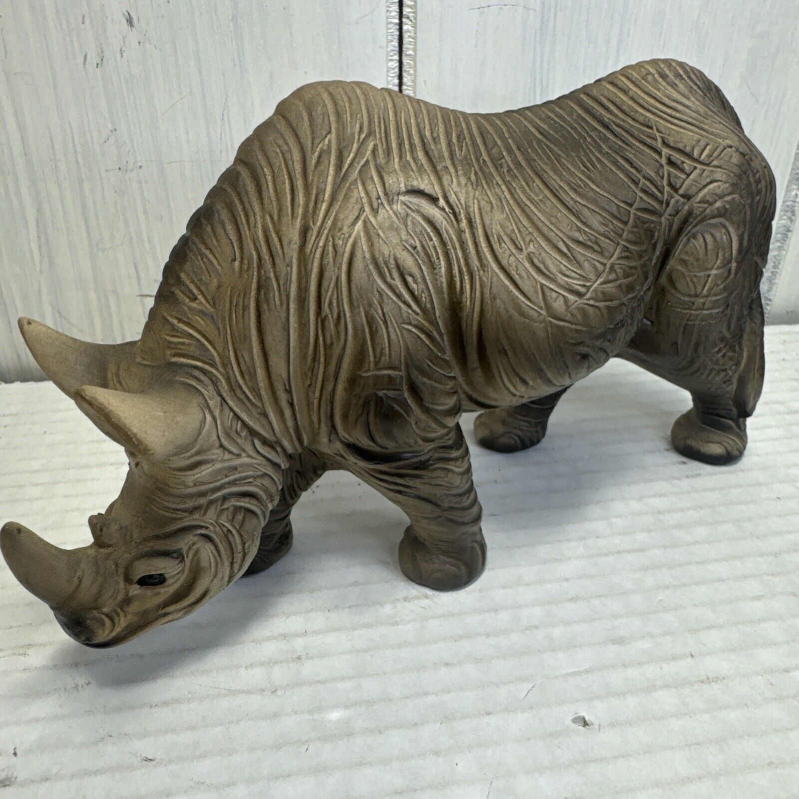 Vintage 7 3/4” Long Ceramic Rhinoceros Animal Figure Made In Japan Wildlife