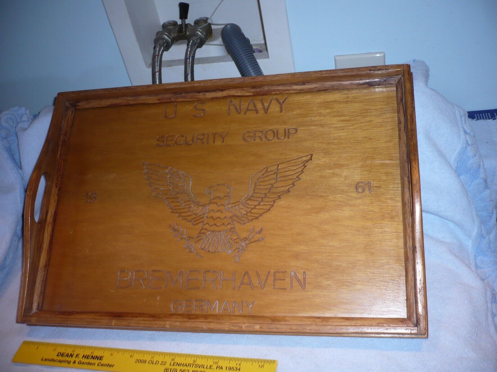 GREAT RARE 1961 U.S. Navy security group Bremerhaven Germany souvenir tray