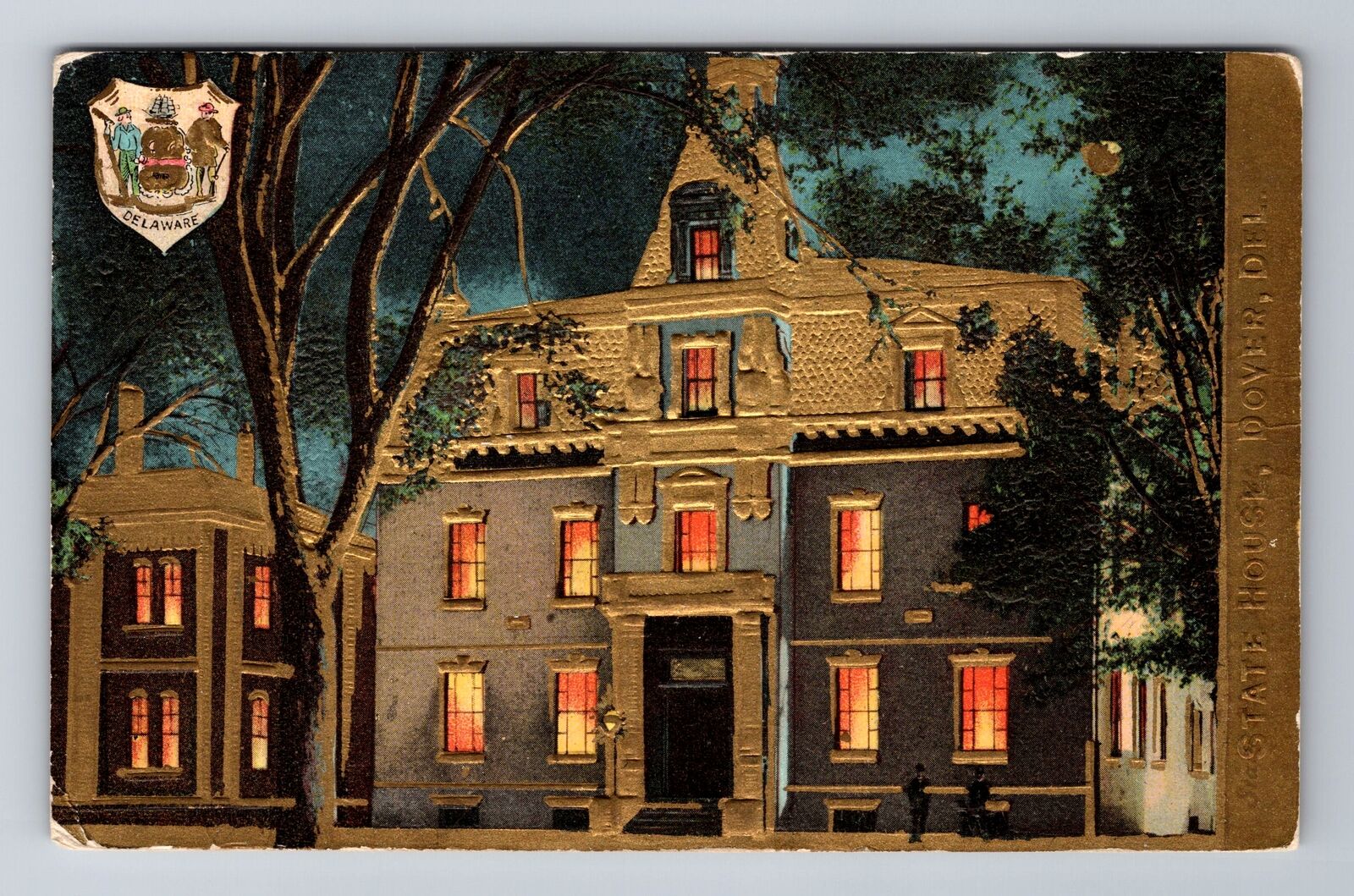 Dover DE-Delaware, State House, Antique, Vintage c1909 Souvenir Postcard