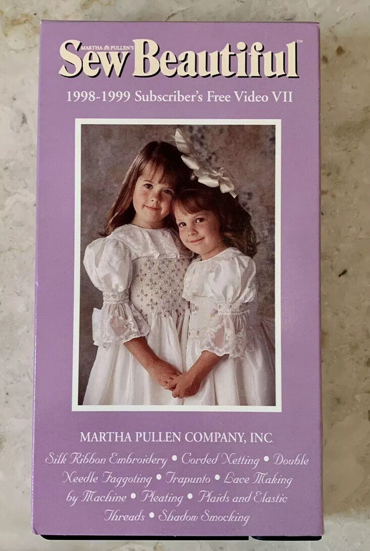 Sew Beautiful Martha Pullen Video VHS Silk Ribbon Embroidery Shadow Smocking