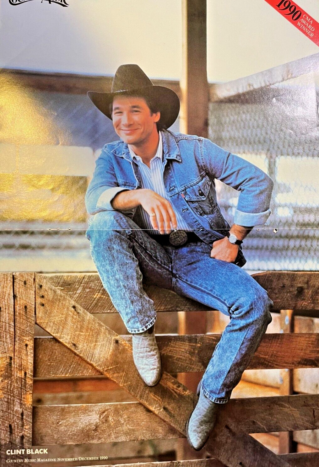 1990 Vintage Magazine Poster Country Singer Clint Black