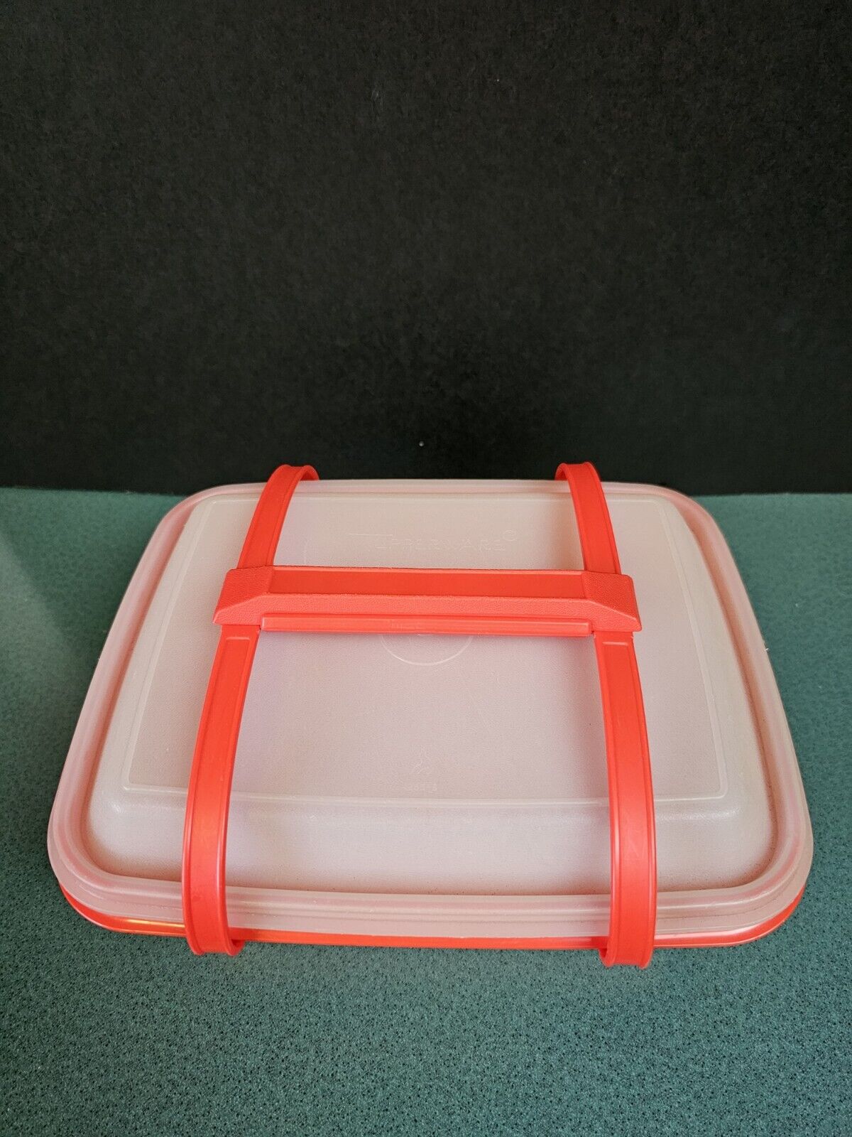 Vintage Tupperware #1254 Pack N Carry RED Lunch Box w/Handle, Good Condition