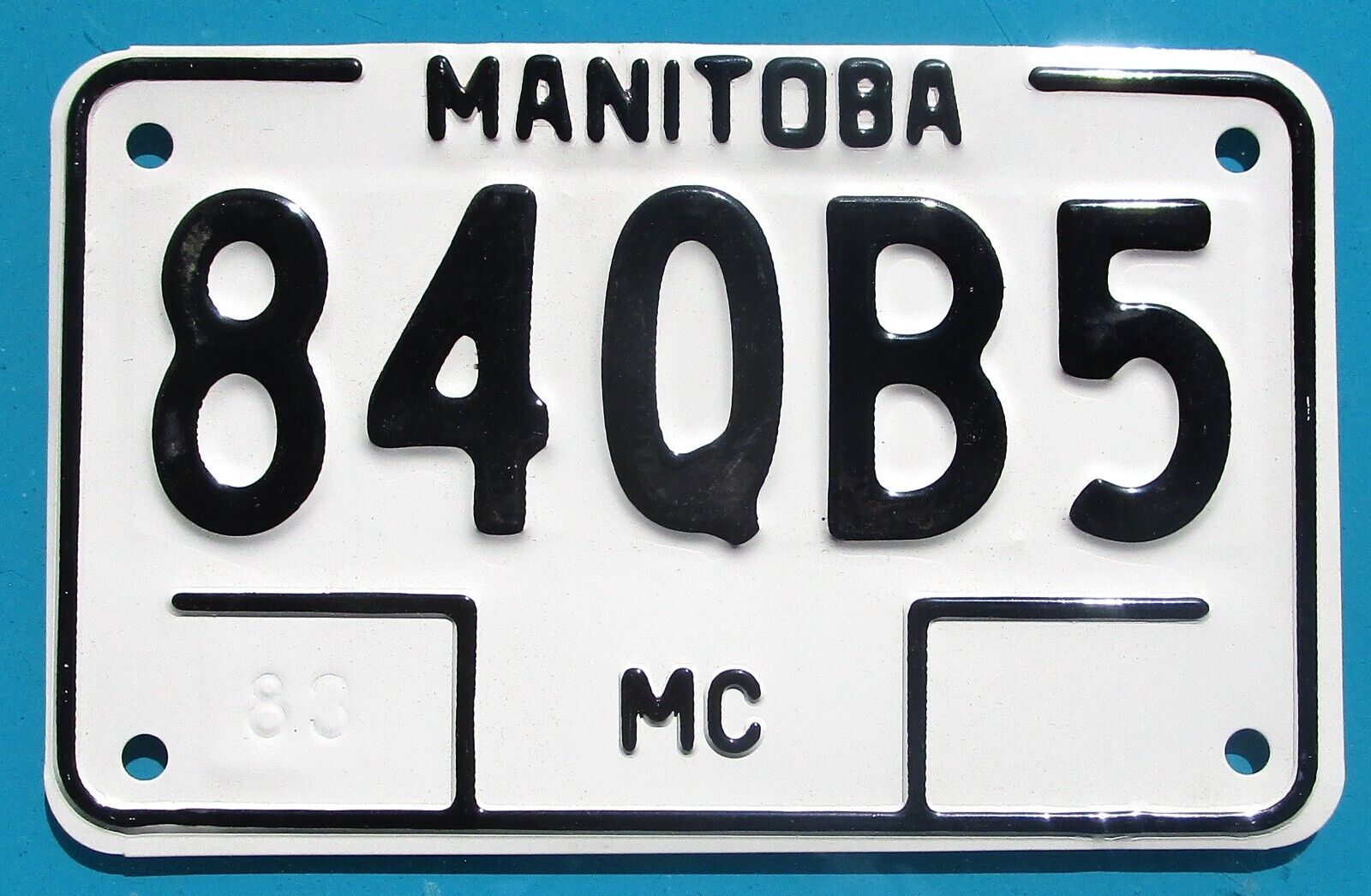 1983 MANITOBA Motorcycle License Plate - Unused #84QB5