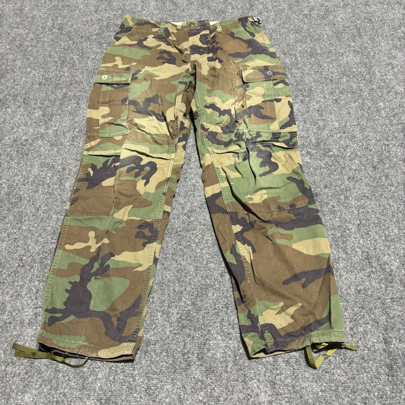 US Army Woodland Camo Cargo Pants Men's Medium Regular 34x31 Green Military A13*
