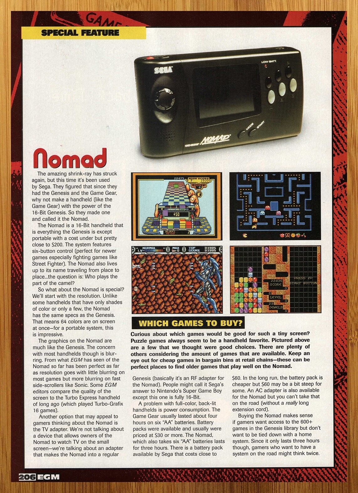 1996 Sega Nomad Vintage Print Ad/Poster Retro Video Game Console Promo Art 90s