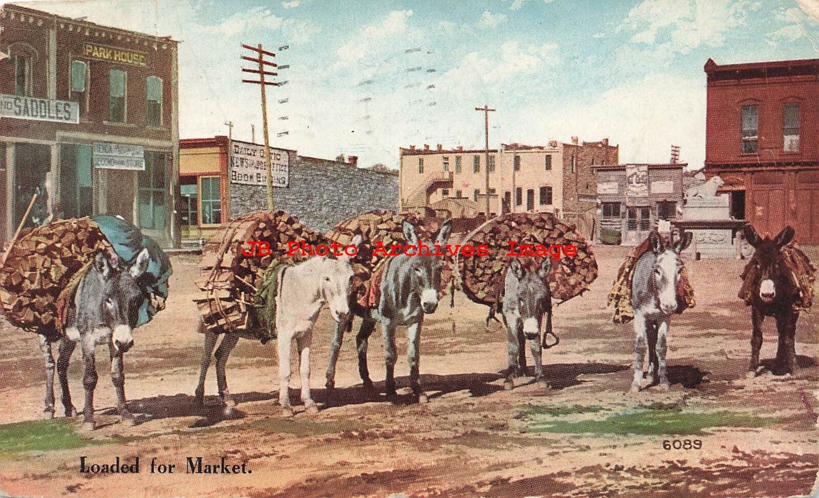 CO, Colorado Springs, Colorado, Mules Loaded For Market, 1913 PM, No 6089