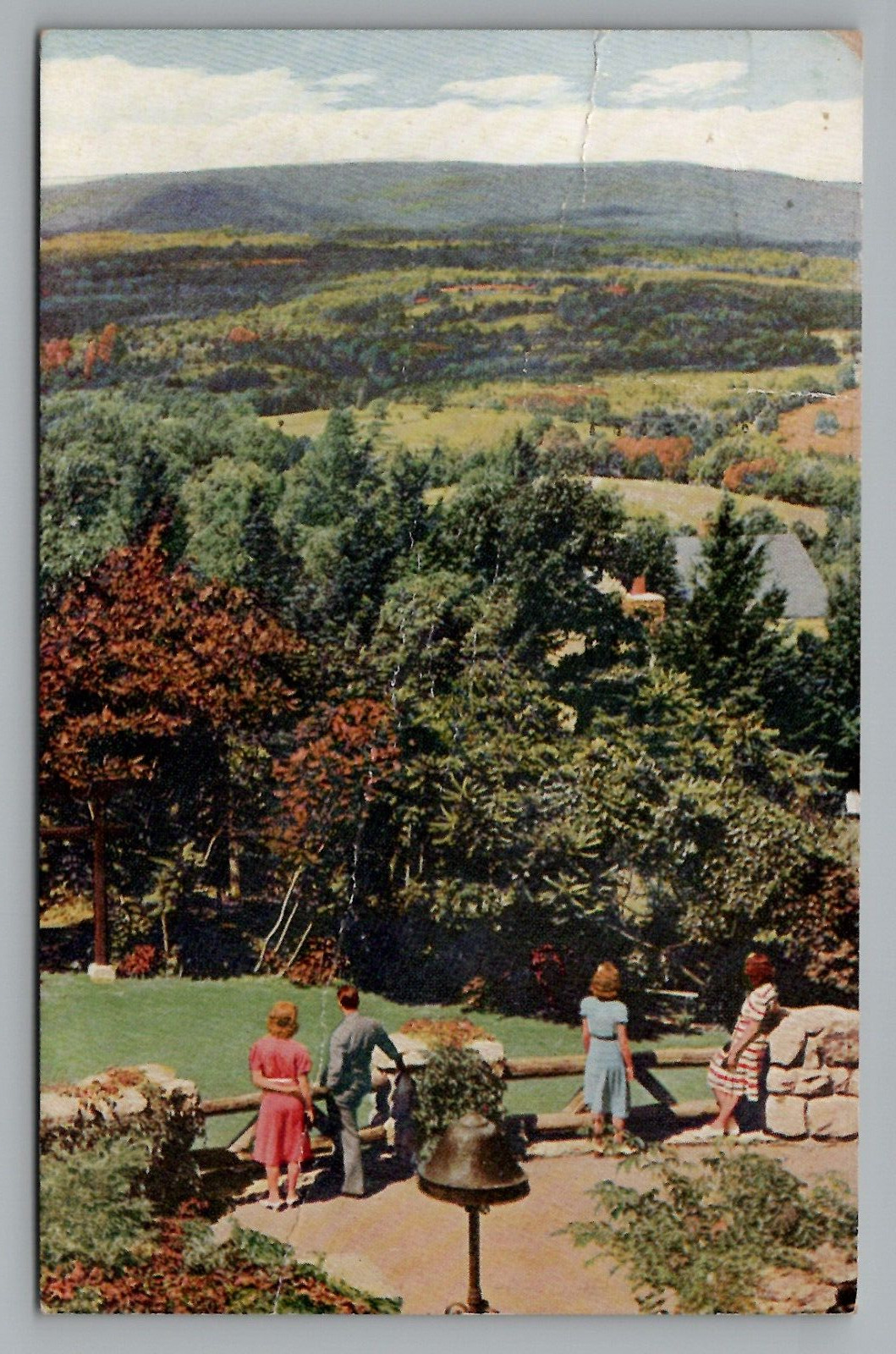 Postcard Buck Hills The Inn North Terrace View Buck Hills Falls PA Cancel 1952