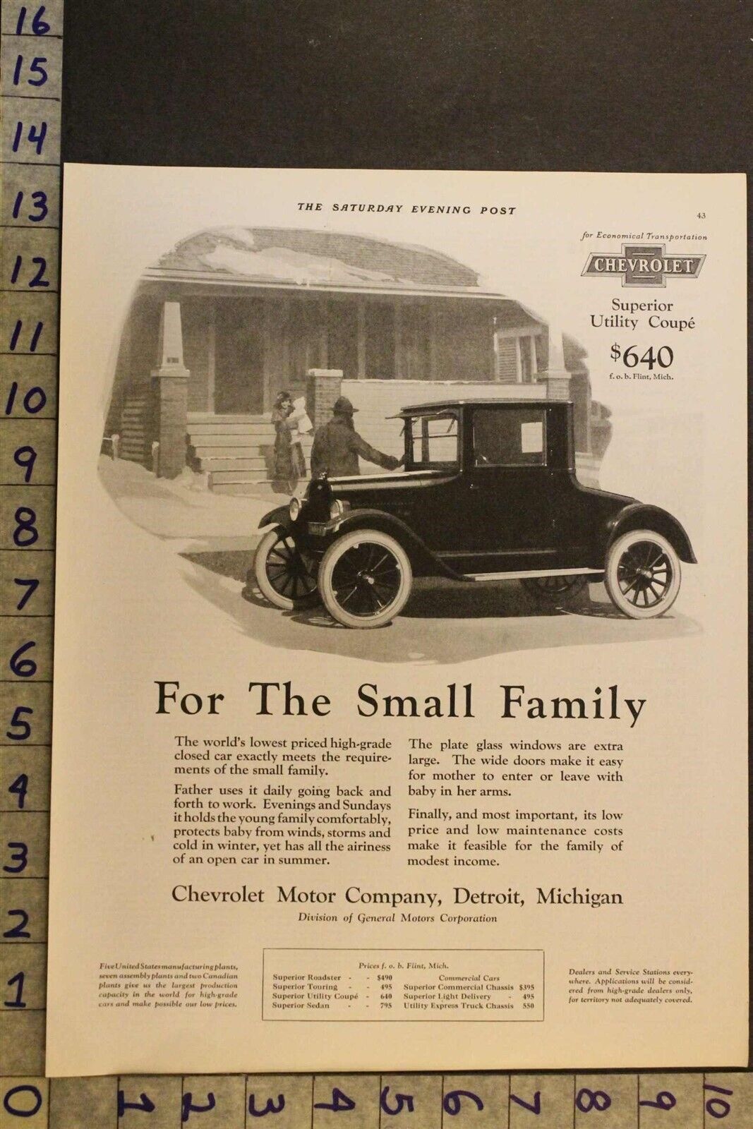 1924 CHEVROLET SUPERIOR UTILITY COUPE BABY GENERAL DETROIT MOTOR CAR AUTO ADUK66
