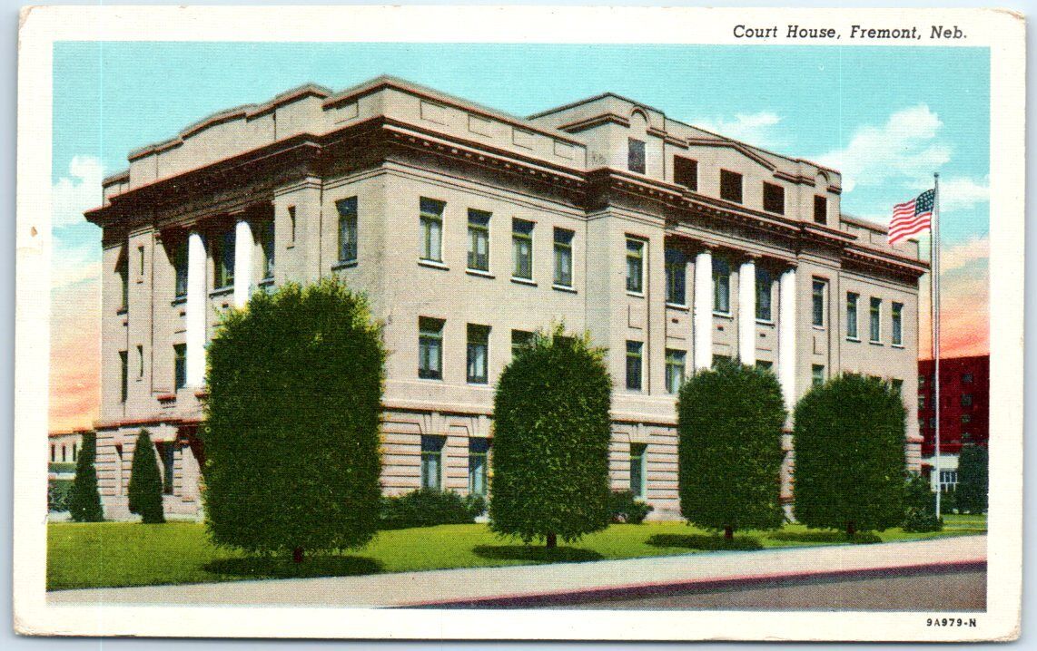 Postcard - Court House - Fremont, Nebraska