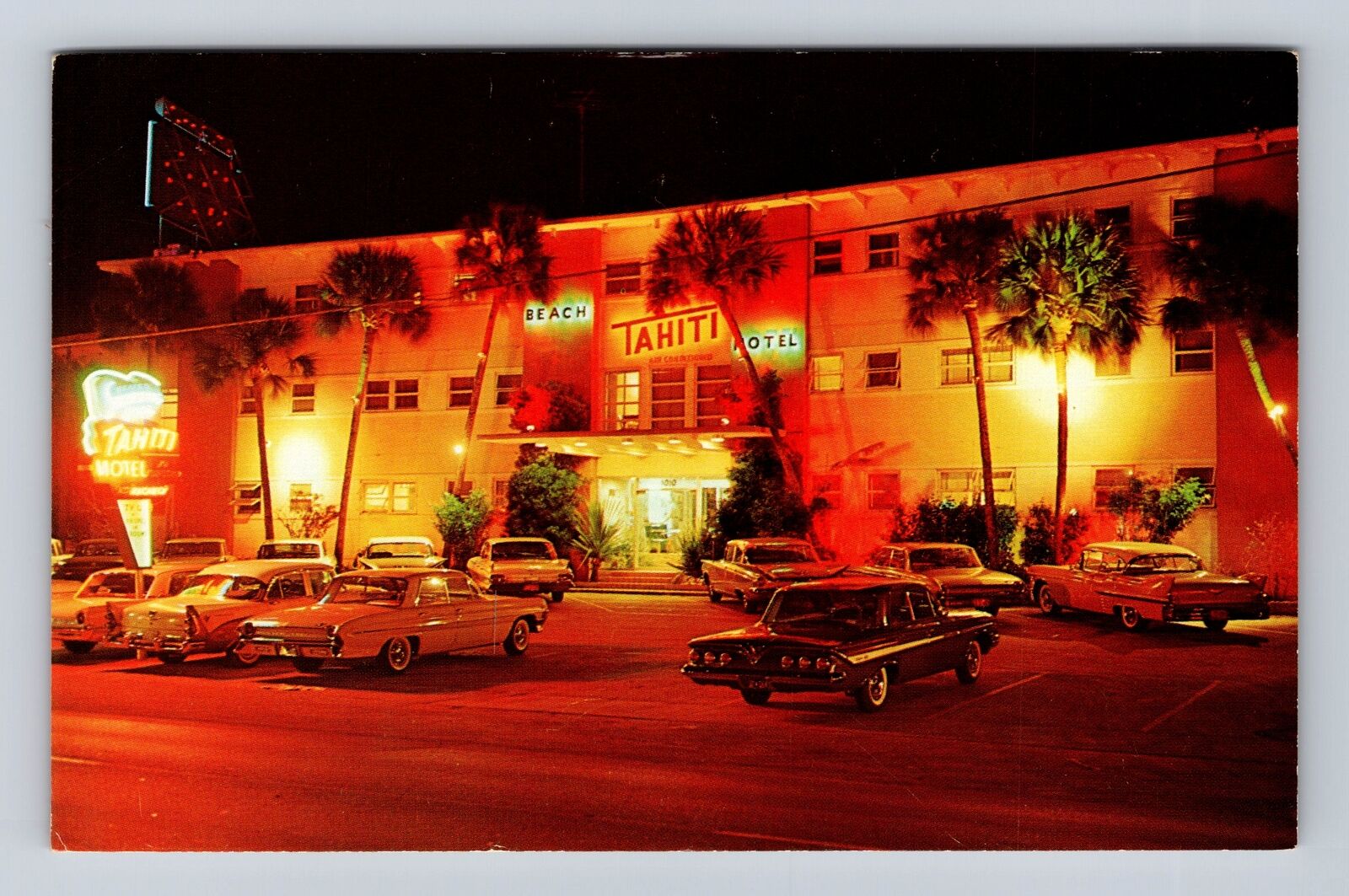 Daytona Beach FL-Florida, Tahiti Apartment Motel Advertising Vintage Postcard