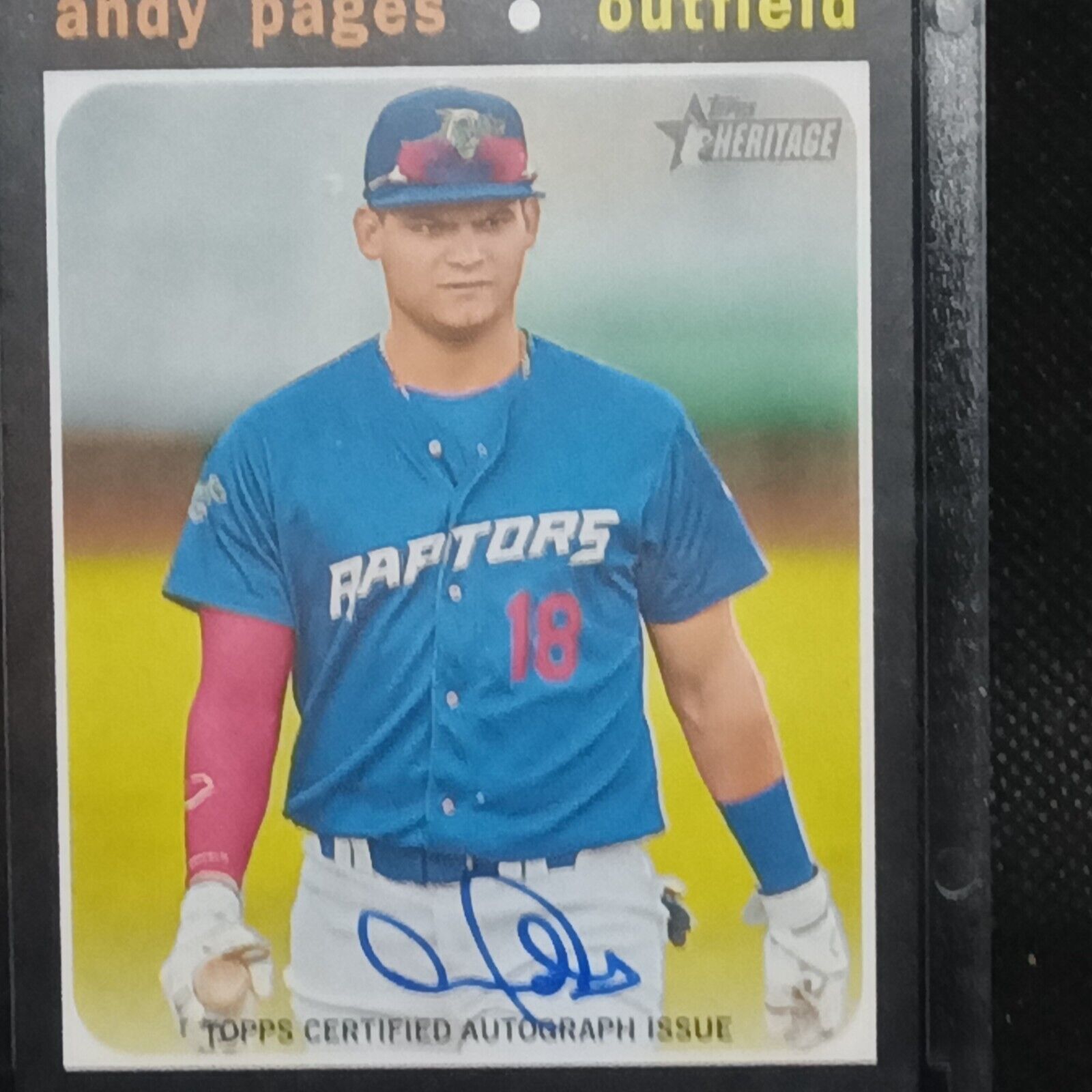 Andy Pages -- 2020 Topps Heritage Autographed Card